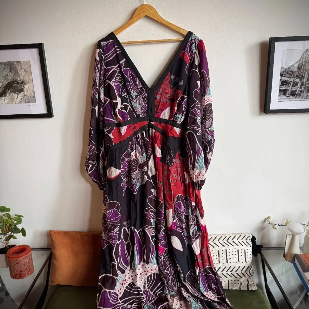 NWT Anthropologie Let Me Be Floral Midi Dress - Plus Size - Picture 5 of 5